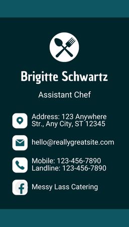 Catering Services Offer Business Card US Vertical Design Template