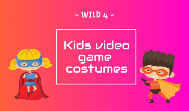 Kids in Cosplay Costumes Business card Design Template