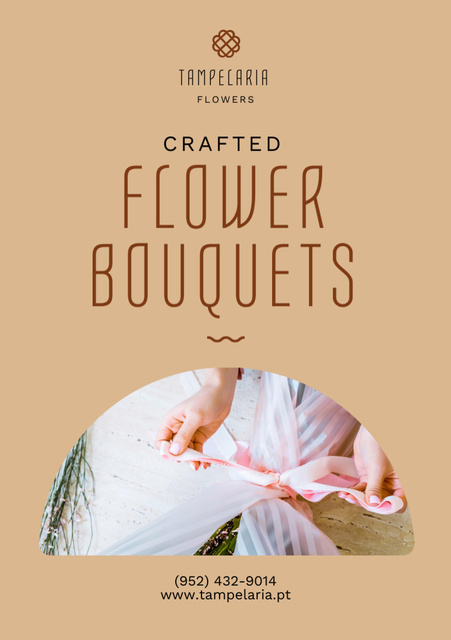 Offer of Crafted Flower Bouquets Flyer A5 Design Template