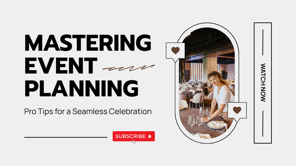 Pro Tips for Event Planning Youtube Thumbnail Modelo de Design