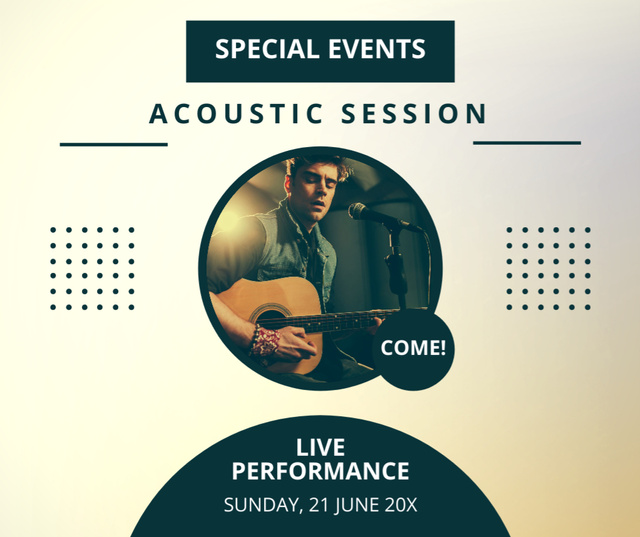 Acoustic Concert Special Event Announcement Facebook Design Template