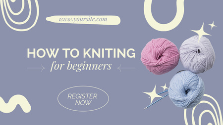 Knitting Guide for Beginners Youtube Thumbnail Design Template