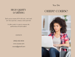 Online Courses Ad with Woman is using Laptop