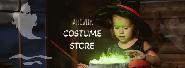 Modèle de visuel Halloween Costume Store Offer - Facebook cover