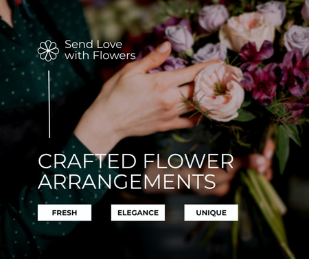 Unique Fresh Bouquets Offer Facebook Design Template