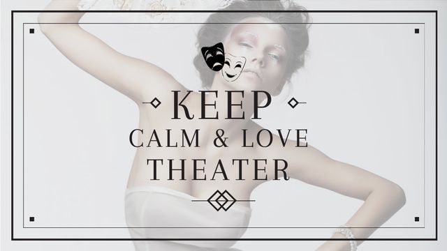 Theater Quote Woman Performing in White Title Modelo de Design