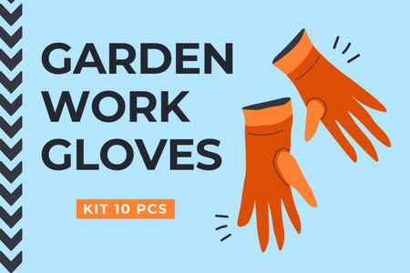Template di design giardino lavoro guanti offerta Label