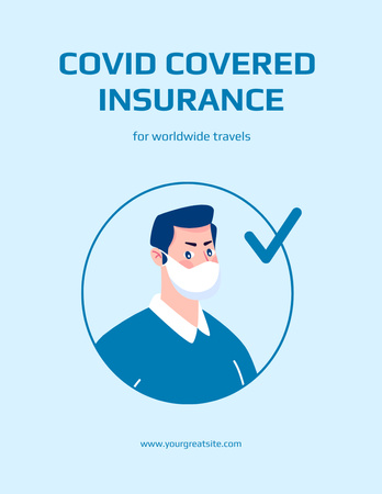Ontwerpsjabloon van Flyer 8.5x11in van Responsive Covid Insurance Plan Offer