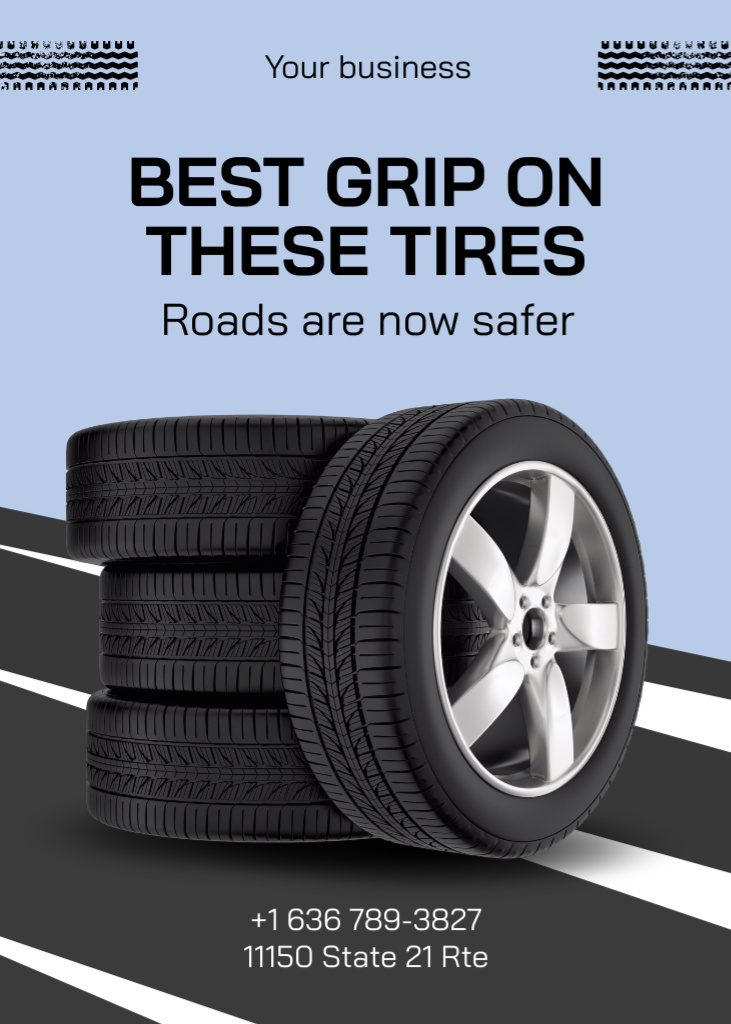 Template di design Ad of Car Tires Flayer
