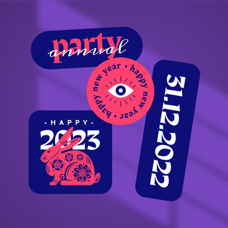 New Year Party Announcement Animated Post tervezősablon