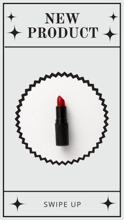Designvorlage Cosmetics Sale with Red Lipstick für Instagram Story