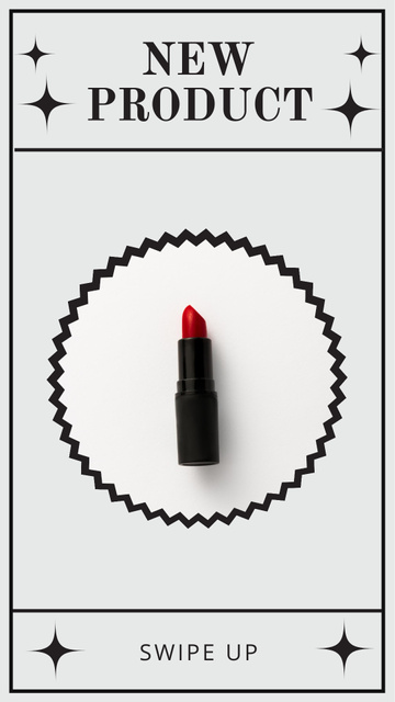 Designvorlage New Red Lipstick Promo für Instagram Story