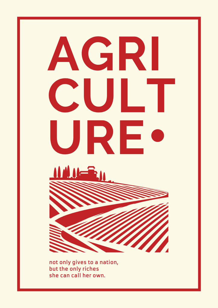 Agricultural Ad with field illustration Poster Tasarım Şablonu