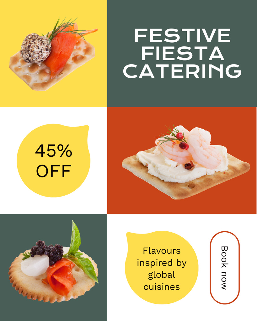 Ontwerpsjabloon van Instagram Post Vertical van Unprecedented Discount on Catering Services