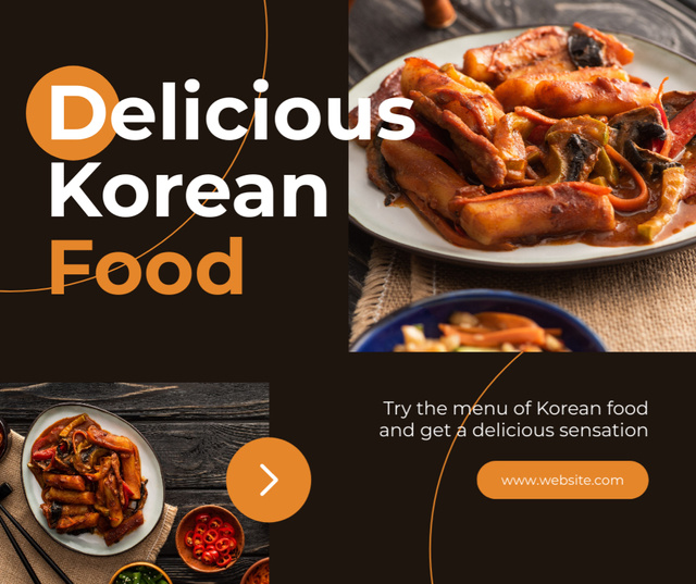 Designvorlage Appetizing Korean Food Offer für Facebook