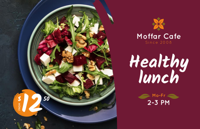Ad of Healthy Lunch with Salad on Plate Flyer 5.5x8.5in Horizontal Modelo de Design