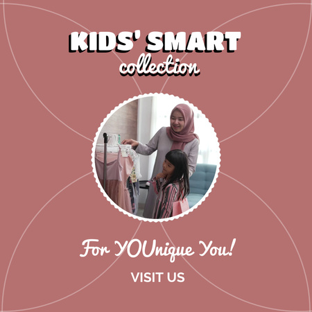 Inclusive Clothes Collection For Kids Promotion Animated Post Design Template