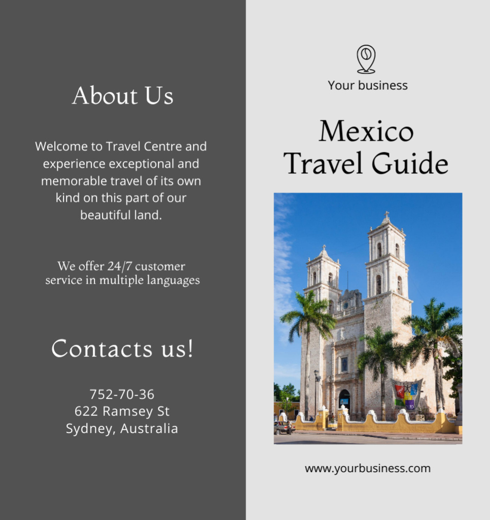 Template di design Mexico Travel Guide Offer Brochure Din Large Bi-fold