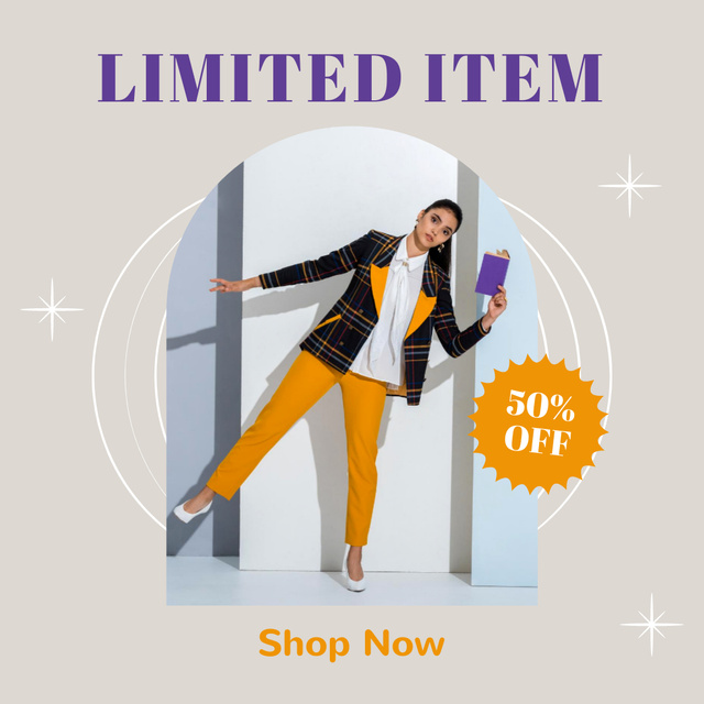Dazzling Apparel Collection Promotion With Discount Instagram Design Template