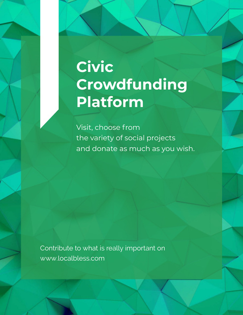 Platilla de diseño Crowdfunding Platform Minimalist Ad on on Green Pattern Flyer 8.5x11in