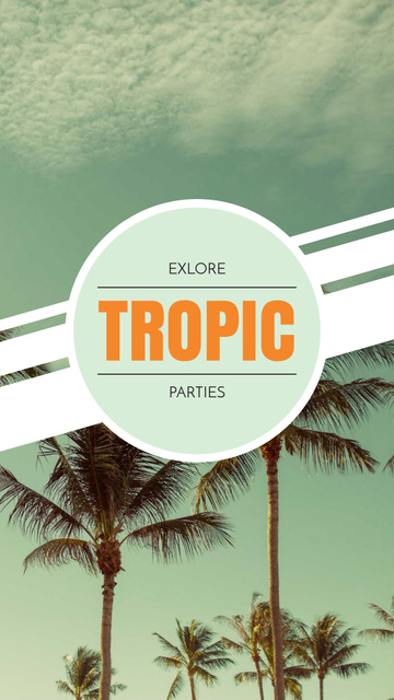 Designvorlage Trip Offer with Palm Trees für Instagram Story
