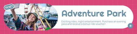 Adventure Park With Exciting Rides Offer Twitter Design Template