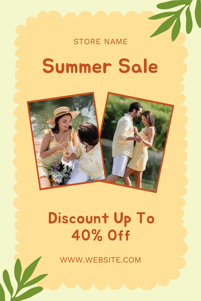 Ontwerpsjabloon van Pinterest van Sale of Clothes for Romantic Summer Walks