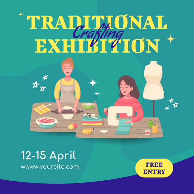 Traditional Craft Exhibition with Craftswomen Instagram Design Template