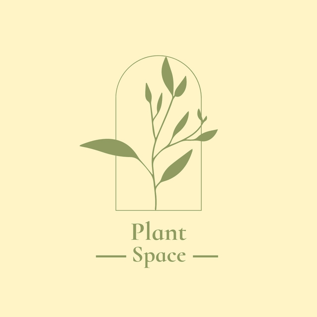 Plant Store Emblem Logo 1080x1080px – шаблон для дизайна
