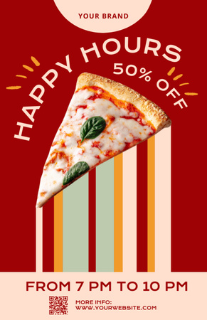 Pizzéria Happy Hour bejelentése Recipe Card tervezősablon