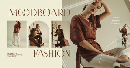 Fashion Mood Board ideas Facebook AD Modelo de Design