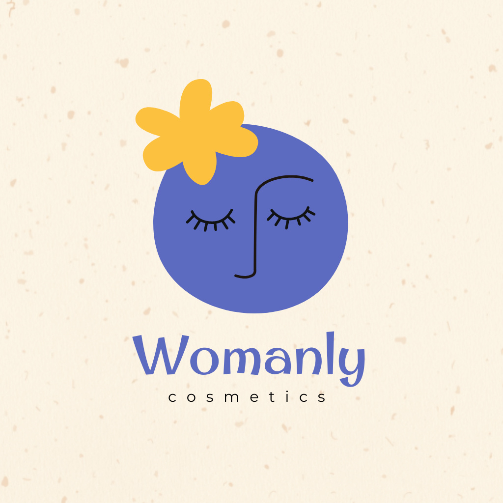 Beauty Store Ad with Female Face Logo Design Template