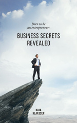 Business Secrets with Confident Businessman Standing on Cliff