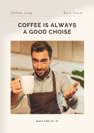 Phrase about Coffee Poster Design Template