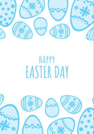 Cute Easter Holiday Greeting Flyer A7 Design Template