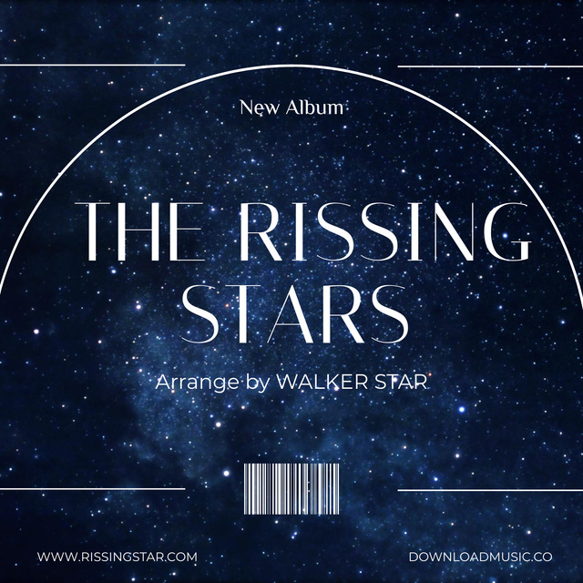 Music Release with Stars in Space Album Cover Design Template