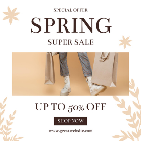 Spring Super Sale Special Offer Instagram AD Design Template