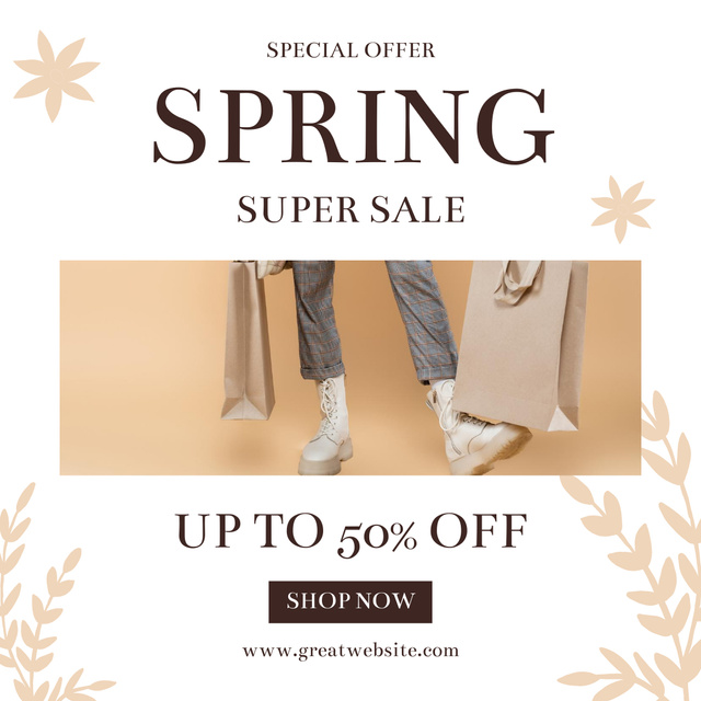 Spring Super Sale Special Offer Instagram AD Modelo de Design
