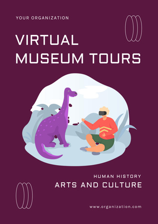 Plantilla de diseño de Virtual Museum Tour Announcement Poster 