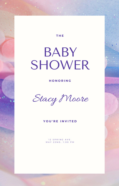 Baby Shower Event Announcement Invitation 4.6x7.2in Design Template