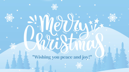 Merry Christmas Wishes on Blue FB event cover Design Template