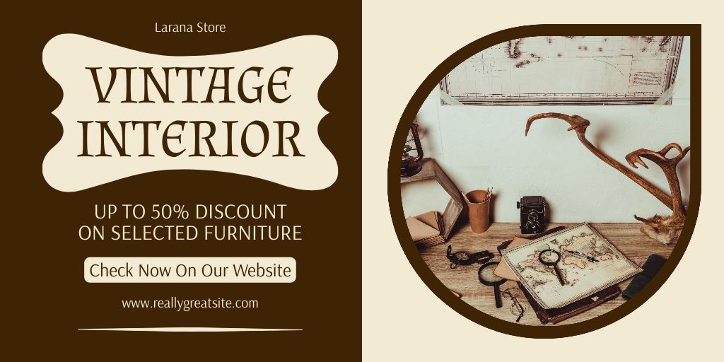 Modèle de visuel Exquisite Furniture And Decor For Interior In Antique Store - Twitter