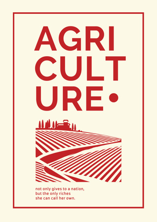 Designvorlage Agricultural Ad with Illustration of Field für Poster A3