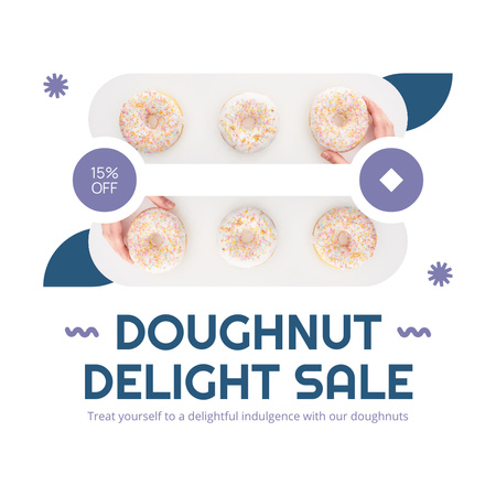 Doughnut Sale Announcement with Discount Instagram AD Design Template