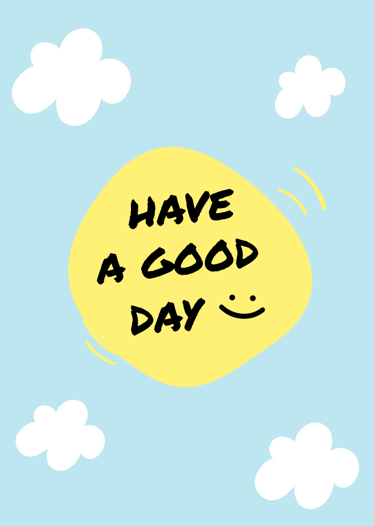 Have a Good Day Wish Postcard A6 Vertical Design Template