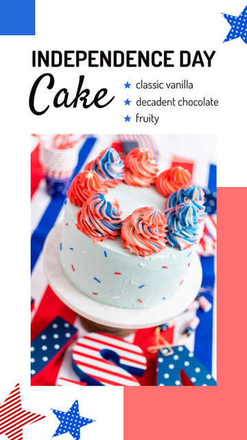 Designvorlage Independence Day Cakes für Instagram Video Story
