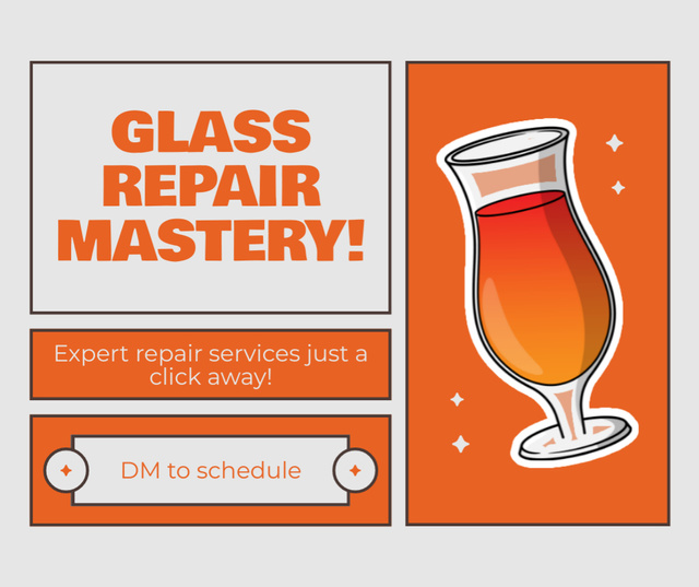 Plantilla de diseño de Offer of Glassware Repair Facebook 