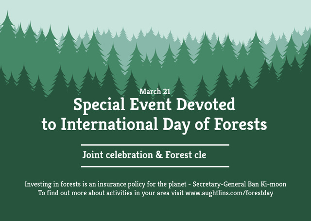 International Day of Forests Event Postcard Design Template