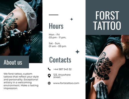 Designvorlage Custom Styles Tattoo-Angebot mit Mustern von Kunstwerken für Brochure 8.5x11in