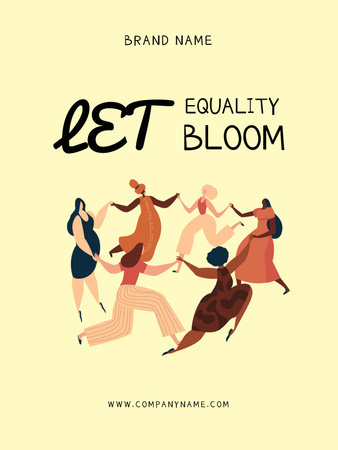 Plantilla de diseño de Phrase about Equality with Dancing Girls Poster 36x48in 